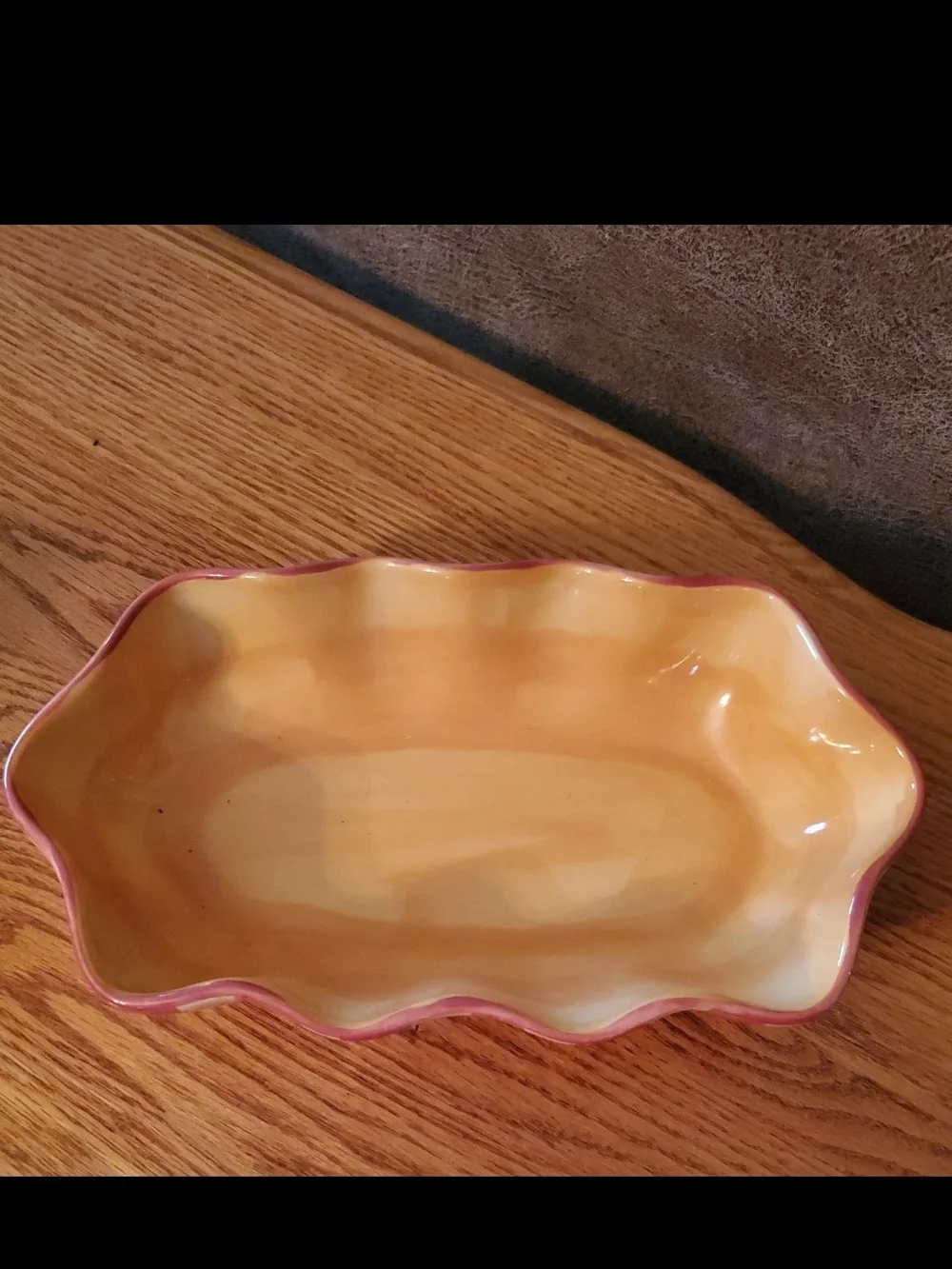 Vintage Pottery Gail Pittman Siennramic Serving Bowl - Yellow and Pink